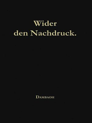 cover image of Wider den Nachdruck!